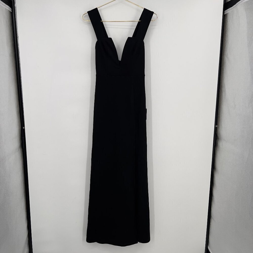 Lulus Black Deep V-Neck Sleeveless Cocktail Formal Maxi Dress Size Small NWT - Picture 2 of 13